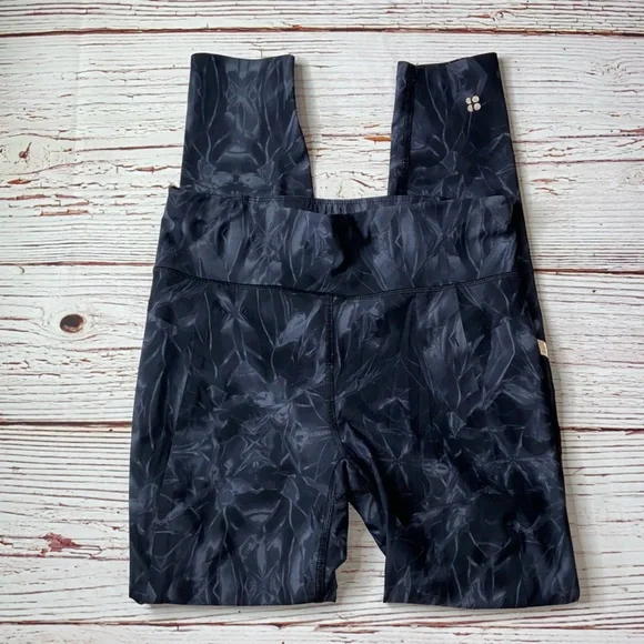 Sweaty Betty Zero Gravity HR 7/8 Running Leggings Black/Gray Marble Tie Dye Sz S - Picture 7 of 10